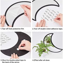 Акриловое деревянное зеркало с фазами луны&nbsp;DIY-WH0167-48B