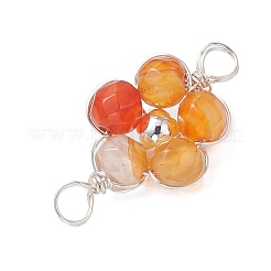 Подвески-коннекторы в виде цветка из натурального амазонита&nbsp;PALLOY-JF03605-02