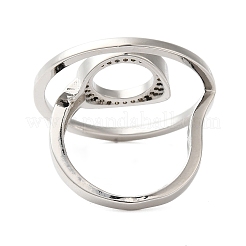 Кольцо латунный микропаве прозрачный кубический цирконий открытые манжеты кольца для женщин&nbsp;RJEW-A046-15P