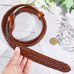 1 плетеный мужской ремень из коровьей кожи&nbsp;AJEW-CL0002-14A