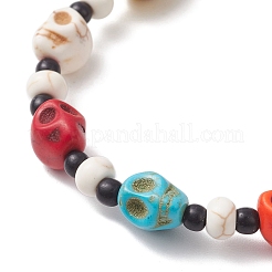 Браслеты из синтетической бирюзы и стеклянных бусин&nbsp;BJEW-JB12169