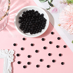 120 шт. бусины из натурального черного оникса&nbsp;G-PA0001-06A