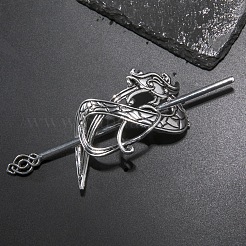 Тибетский стиль палочки сплава волос&nbsp;PW-WGAED14-02