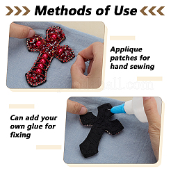 3 шт. 3 цвета фетр крестообразные стеклянные стразы украшения аксессуары&nbsp;DIY-FG0008-36