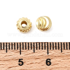 Рифленые круглые латунные бусины&nbsp;KK-H520-02D-G