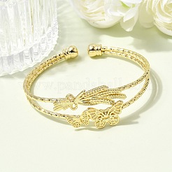 Латунь манжеты браслеты&nbsp;BJEW-F526-07G