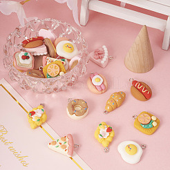 24шт 12 стиля непрозрачные подвески из смолы&nbsp;RESI-TA0001-91