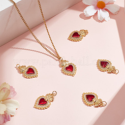 6 шт. латунные подвески с микропаве из прозрачного кубического циркония класса ААА&nbsp;KK-BBC0015-32B