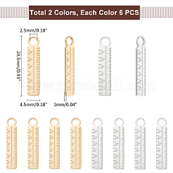 12 шт. подвески из нержавеющей стали 304 двух цветов&nbsp;FIND-UN0003-79