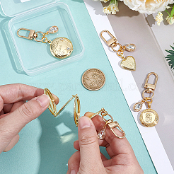 4 шт. латунные подвески-медальоны и украшения из сплава со стразами&nbsp;HJEW-NB00322