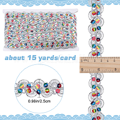 Кружевная лента с пайетками из полиэстера&nbsp;OCOR-WH0078-113A