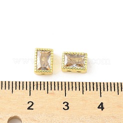 Прямоугольные латунные стеклянные бусины&nbsp;X-KK-Z101-01G