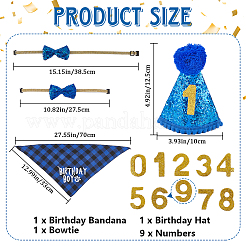 Набор для вечеринки по случаю дня рождения из полиэстера и поликоттона с шапочкой&nbsp;AJEW-WH20010-97