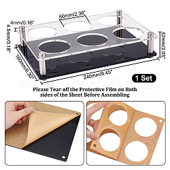 Блестящие акриловые подстаканники с 6 отверстием&nbsp;AJEW-WH0368-10B