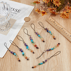 8 шт. ремешки для мобильных телефонов из натуральных и синтетических драгоценных камней&nbsp;HJEW-MA00009