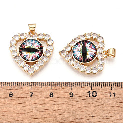 Латунные подвески с микропаве из прозрачных кубических цирконий для женщин&nbsp;KK-T070-93A-03