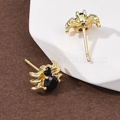 Латунные микро проложить серьги стержня кубического циркония&nbsp;EJEW-Z156-02G-01