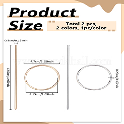 2 шт. 2-цветная полуспиральная шпилька из сплава&nbsp;PHAR-LP0002-33