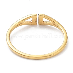 Кольцо-манжета из нержавеющей стали 304 с ионным покрытием (IP) и открытым треугольником с кубическим цирконием&nbsp;RJEW-K224-09G