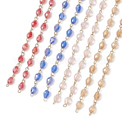 Цепочки из овальных стеклянных бусин&nbsp;AJEW-JB01471