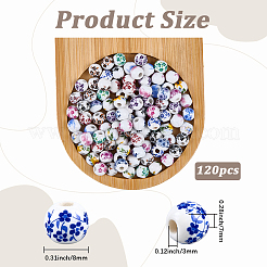 120 шт. печатные фарфоровые бусины&nbsp;PORC-PA0001-13