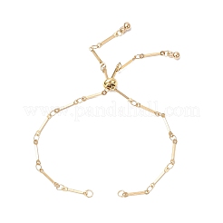 2 шт. 2 цвета 304 нержавеющая сталь плоская цепочка браслет слайдер изготовление&nbsp;AJEW-JB01347