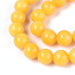 Нити круглых бусин из натурального окрашенного нефрита машан&nbsp;G-T139-8mm-67A