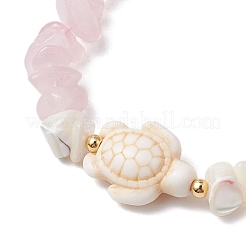 2шт. браслеты из плетеных бусин с натуральным розовым кварцем&nbsp;BJEW-JB11541-02