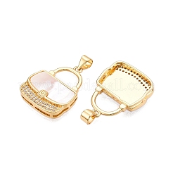 Латунные микропаве прозрачные подвески с фианитом&nbsp;KK-N254-184G