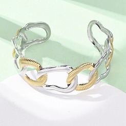 Овальные браслеты-манжеты из нержавеющей стали 304 для женщин&nbsp;BJEW-B150-06GP