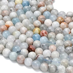 Природные Аквамарин бисер нитей&nbsp;G-F591-29B-8mm