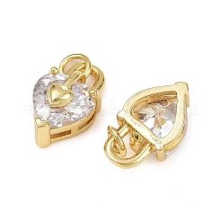 Латунные микропаве прозрачные подвески с фианитом&nbsp;KK-S526-64G