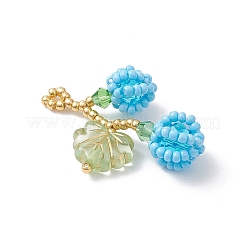 Подвески из стеклянных бусин в виде ягод и листьев&nbsp;PALLOY-MZ01114-04