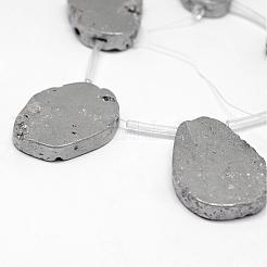 Гальванические нити из натурального друзы жеода и крашеные агатовые бусины&nbsp;G-N0169-003D