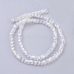 Стеклянные бусины с гальваническим покрытием &nbsp;EGLA-D018-4x4mm-01