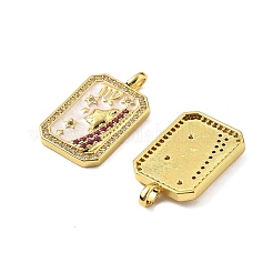 Подвески из латуни микропаве с фианитами и эмалью&nbsp;KK-Z114-01G