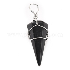 Природные обсидиана подвески драгоценных камней&nbsp;G-D458-06P-03-RS