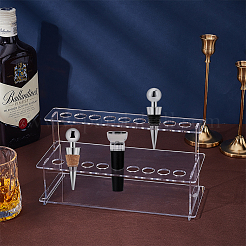 2-уровневый акриловый держатель для винных пробок с 18 отверстиями&nbsp;LS-ODIS-WH0080-08A