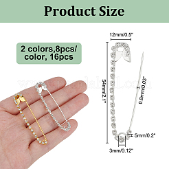 16 шт. 2-х цветная железная булавка с кристаллами и стразами&nbsp;JEWB-AR0001-25