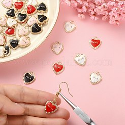 40шт 4 цвета сплава эмалевые подвески&nbsp;ENAM-CJ0003-65