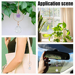 2 шт. Звезда натуральный розовый кварц и аметист и стеклянный круглый кулон украшение&nbsp;HJEW-DR00183