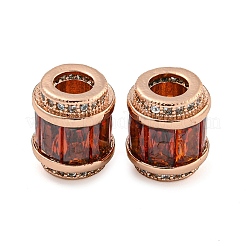 Реечное покрытие латунь микро паве кубический цирконий европейские бусины&nbsp;KK-F089-31RG-01