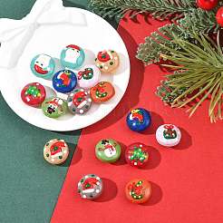 16 шт. 8-цветные рождественские эмалевые бусины ручной работы в технике лэмпворк&nbsp;LAMP-FS0001-63
