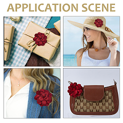 2 шт. пряжки для обуви из полиэстера с цветочным узором&nbsp;DIY-HS0002-13B