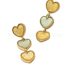 Серьги-гвоздики в форме сердца из цинкового сплава и акрила&nbsp;FS-WGEA202-01