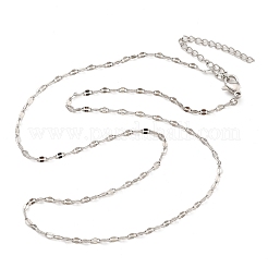 Латунные цепочки с тиснением ожерелья для женщин&nbsp;NJEW-D302-23P