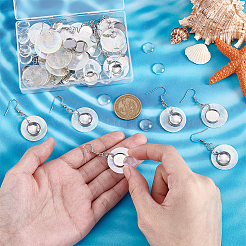 Серьги-подвески из натуральной ракушки капиз&nbsp;EJEW-PH01453