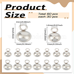 60 шт. 2 стиля подвески из нержавеющей стали 304&nbsp;STAS-LP0002-57