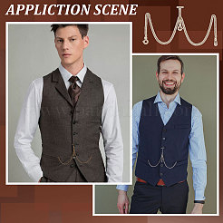 2 шт. 2-х цветная железная цепочка для карманных часов&nbsp;DIY-UN0003-61