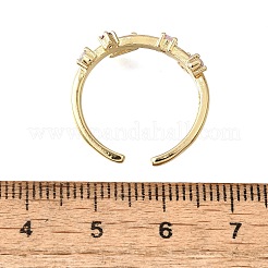 Манжеты из латуни с микро паве кубический цирконий для женщин&nbsp;RJEW-H247-09G